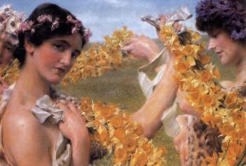 Sir Lawrence Alma-Tadema : When Flowers Return